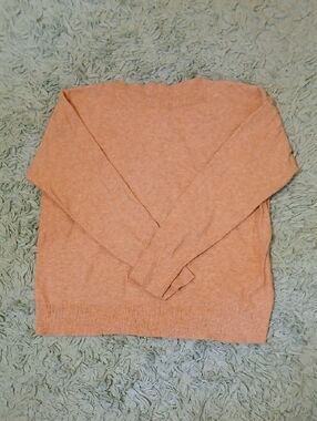 Peyton Primrose Peach Ribbed Crewneck Sweater